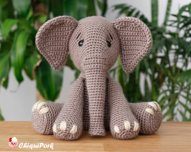 PATRÓN GRATIS Elefante Juguete Amigurumi paso a paso Crochetisimo