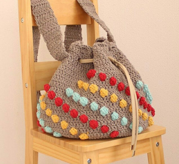 Patr N Gratis Bolso En Granny Squares Con Punto Puff En Crochet