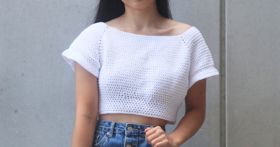 PATRÓN GRATIS Crop Top de Hombros Caídos en Crochet