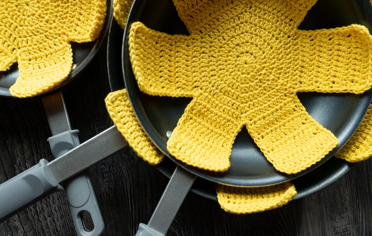 Patrón de protectores de sartén crochet - Gratis - Crochetisimo