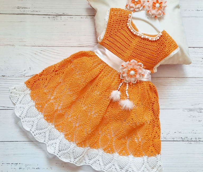 Patrón Gratis Hermoso Vestido Para Niña En Crochet