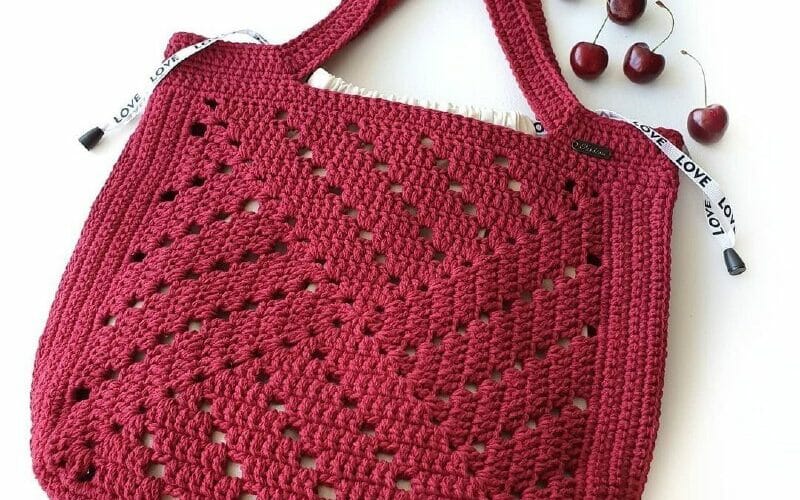 GRATIS Bolsa Casual con Motivo Cuadrado Crochet (Muy - Crochetisimo