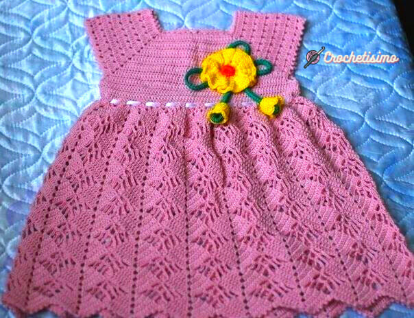 Río Paraná Orgullo llegar PATRÓN GRATIS Lindo Vestido en Crochet para Bebes Recién nacidos de 0-3  meses - Crochetisimo