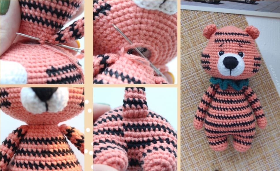 Lindo Mini Tigre PDF Amigurumi Patrón Gratis Paso a Paso
