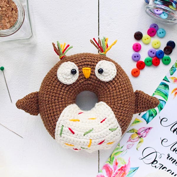PDF Rosquilla De Búho Amigurumi Patrón Gratis Paso a Paso