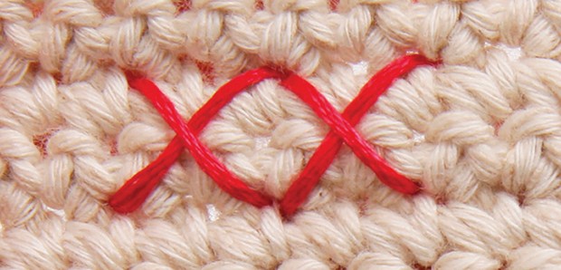 punto de cruz de dos filas en crochet punto de cruz de dos filas en crochet