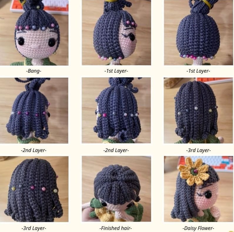 Chica De Granja Emma Amigurumi Munecas PDF Patron Gratis Cabello