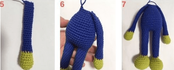 Paso A Paso Huggy Wuggy Amigurumi PDF Patron Gratis Brazos